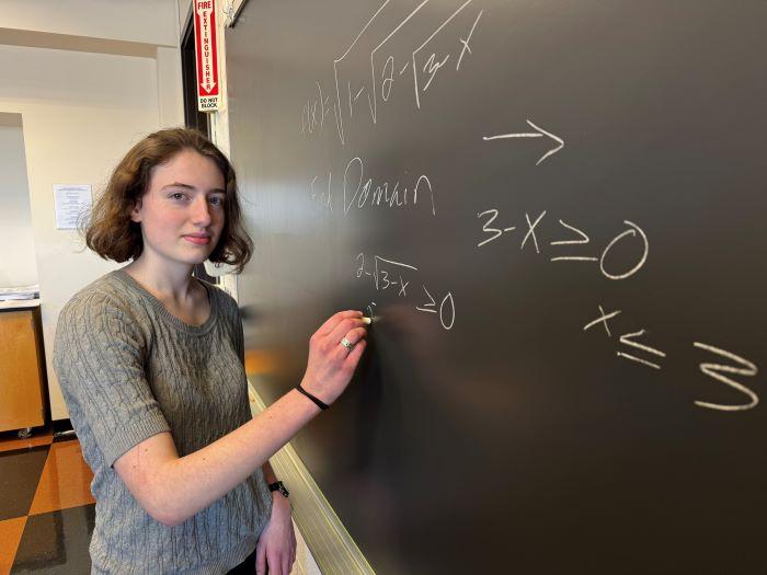Vienna Missell is a high school student taking classes at Onondaga Community College and excelling in a statewide community college Math competition.