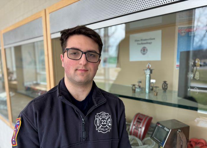 JT Wint is a Fire Protection Technology student at Onondaga Community College and a member of the Lake Placid Volunteer Fire Department. He was inducted into OCC's chapter of the Phi Theta Kappa Honor Society this semester.