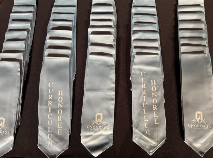 Students named curriculum honorees received a certificate and a blue stole to be worn at commencement.