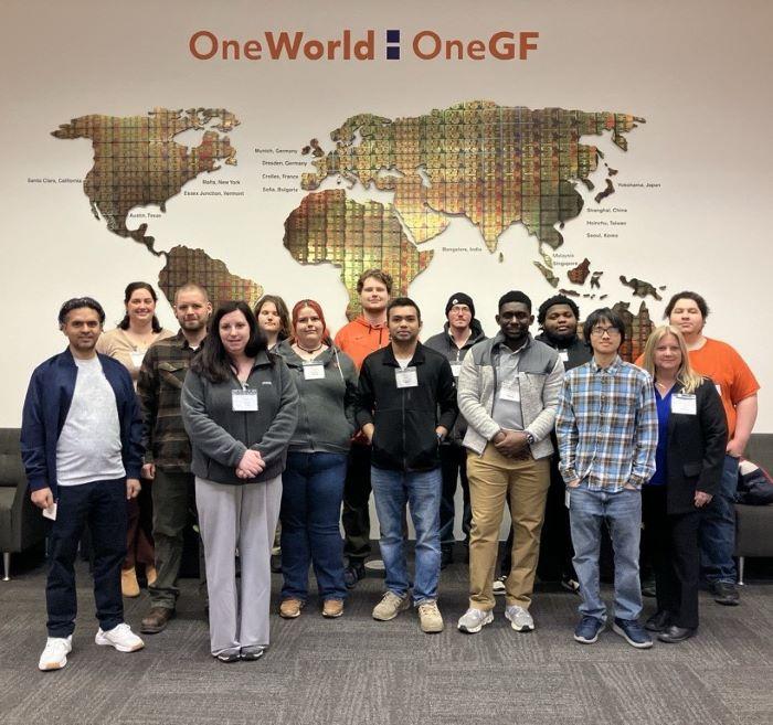 Onondaga Community College students gaining valuable experience during a paid internship with NY CREATES pose for a group photo in March.