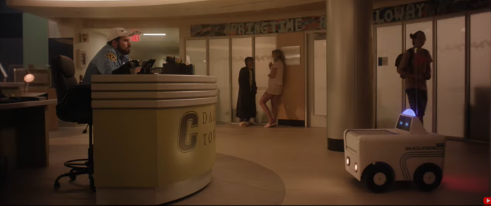 This scene in the #1 ranked movie "The Pizza" was shot in the lobby of Onondaga Community College's Coulter Hall. It was one of several locations on campus used  by local filmmaker American High.