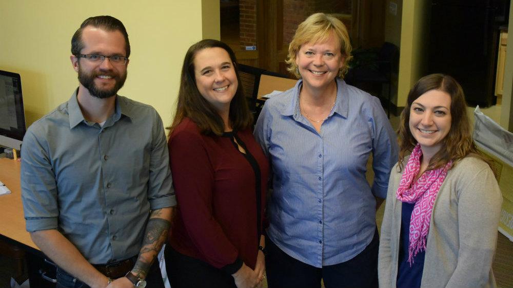 Dwyer Architectural Team (L-R): Curt Henry '15, Missy Snavlin, Kim Dwyer '89, Kelly Yahi. (not pictured: Lacey Bolton)