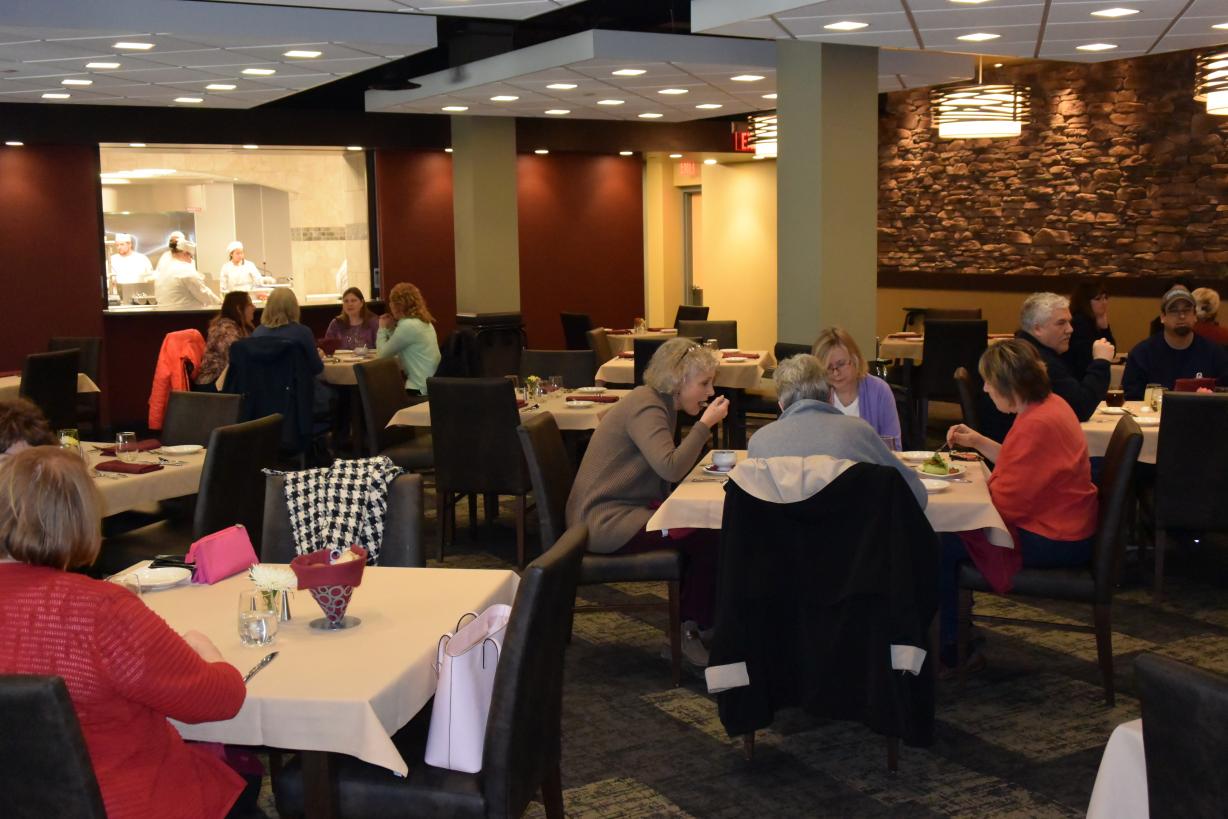 Lunch is served in the new student-run restaurant, "Stonewalls" on the first floor of the Gordon Student Center.