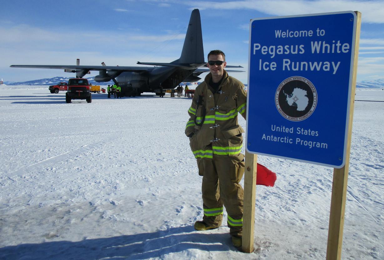 Julien Farges, '13 Fire Protection Technology degree has taken him around the world. His travels include a year spent working in Antarctica.