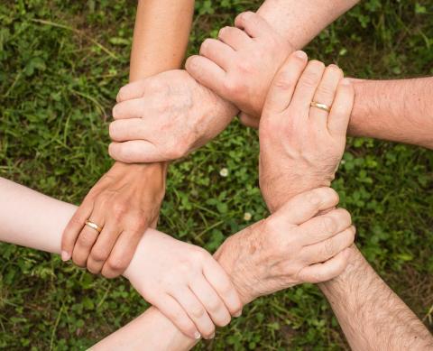 Hands in a circle