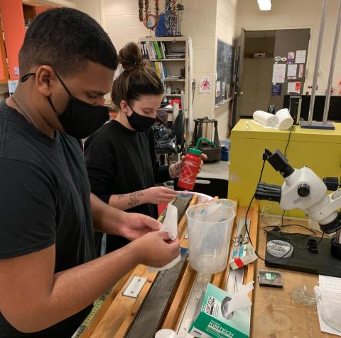 OCC Students Jadrien Jones (left) and Kierstin Lorraine (right) are taking advantage of a research opportunity at Syracuse University during the break between semesters.